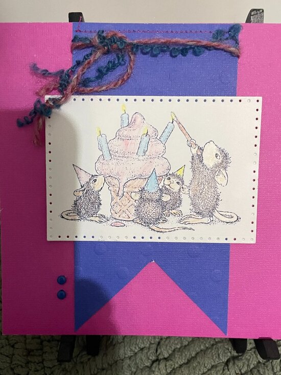 Hand Crafted Other - Handcrafted Birthday Card 6" x 6" with envelope. Mouse BUNDLE ONLY